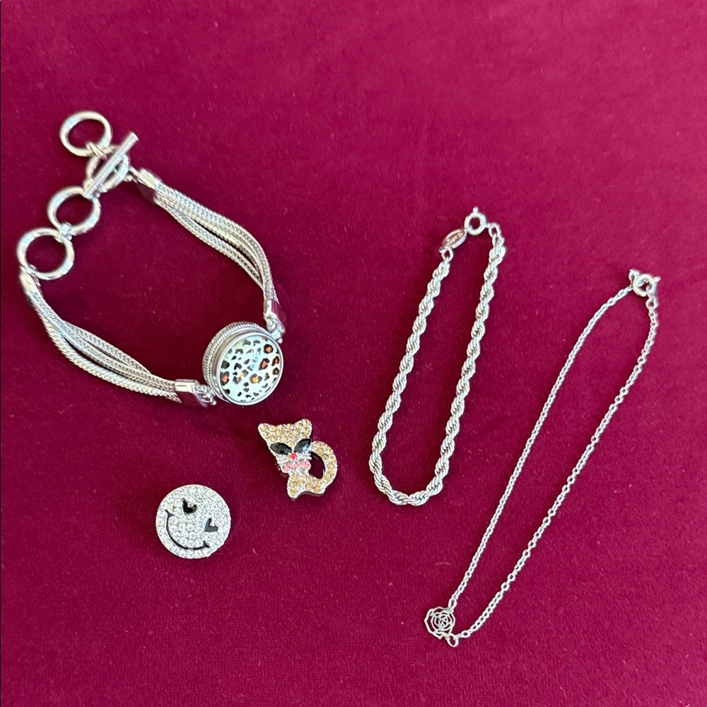 Silver Jewelry Set with Charms